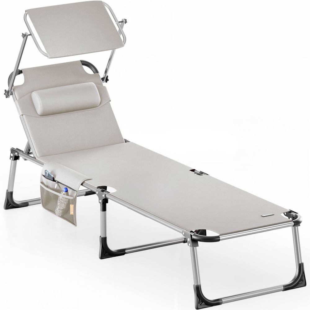 Solseng Malta ​​aluminium med baldakin - krem