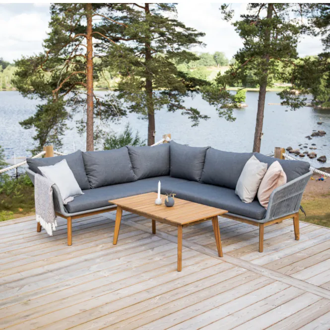 Hovedbilde Chania hage sofagruppe - akasie - 210x160cm - grå