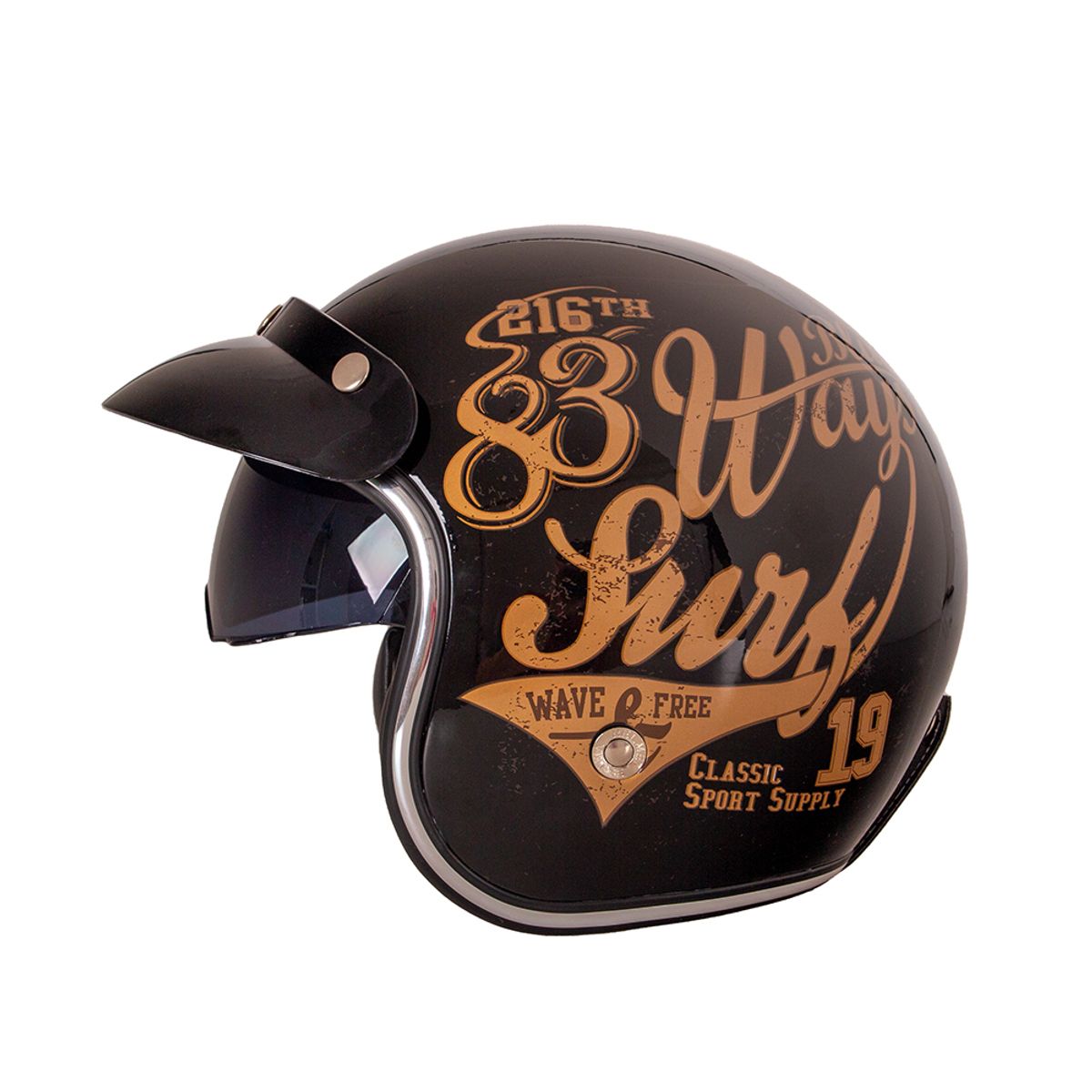 MC-hjelm W-TEC Café Racer - 3Ways Surf Bronze