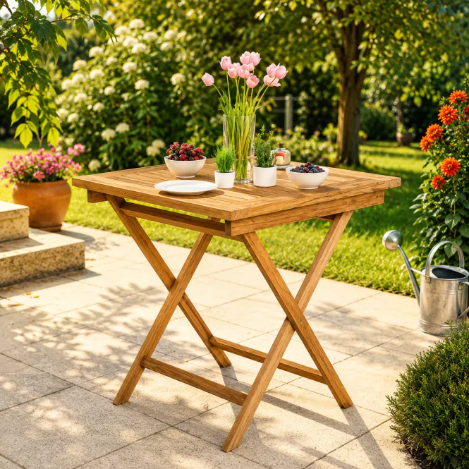 Hovedbilde Garland Bristol Klappbord i Teak - 70 x 70 cm