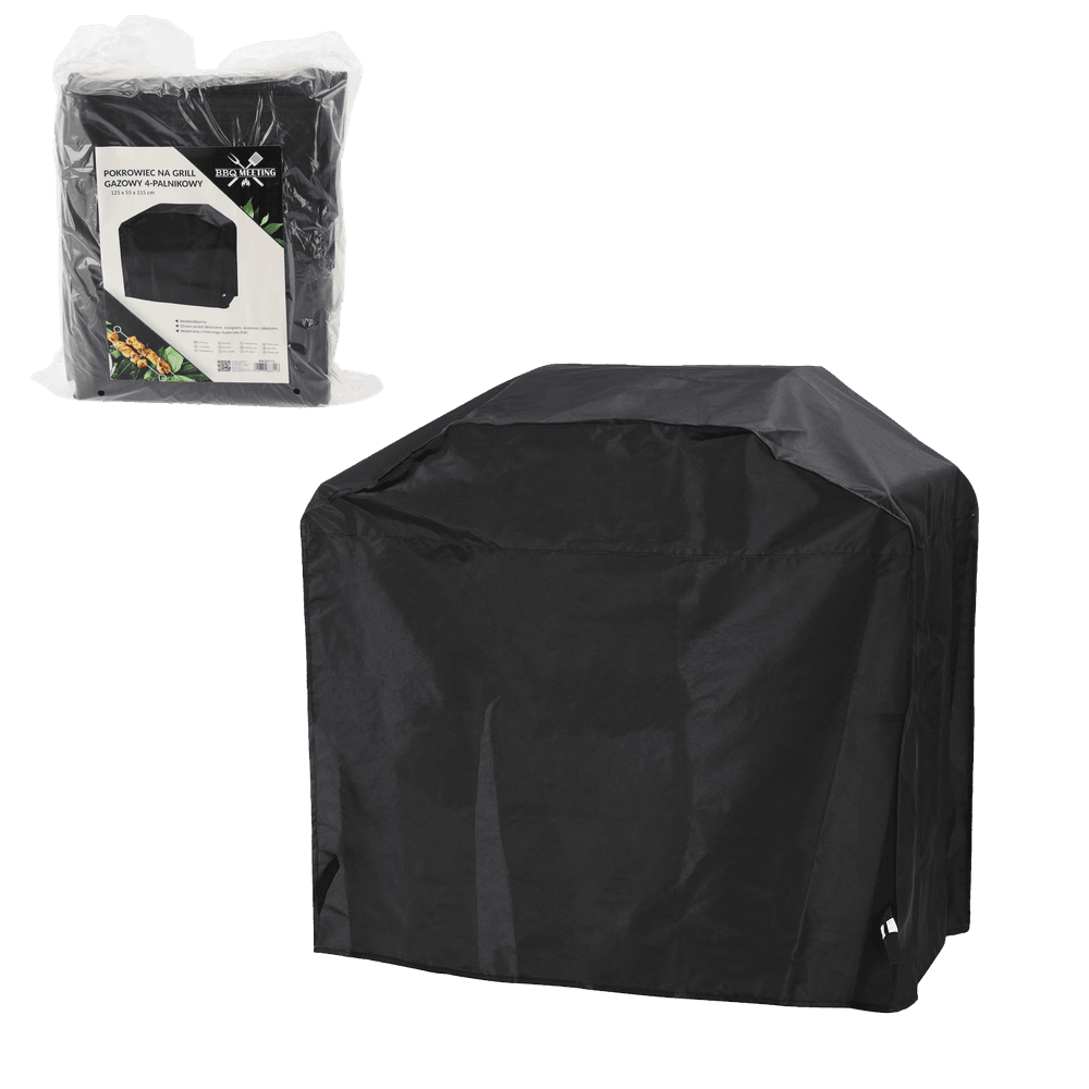 Beskyttelsestrekk 4-brenners gassgrill - 125x55x115 cm