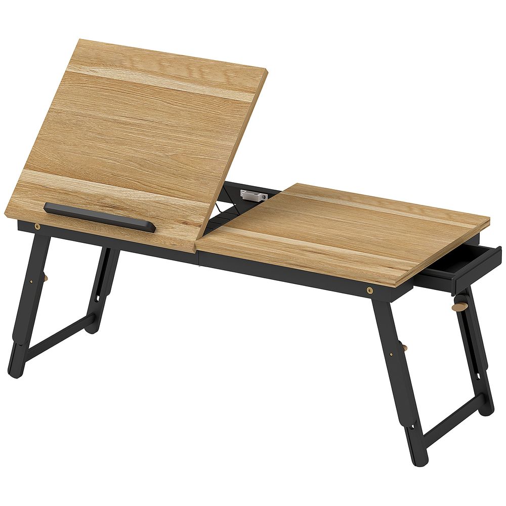Sammenleggbart laptopbord med justerbar høyde og skuff