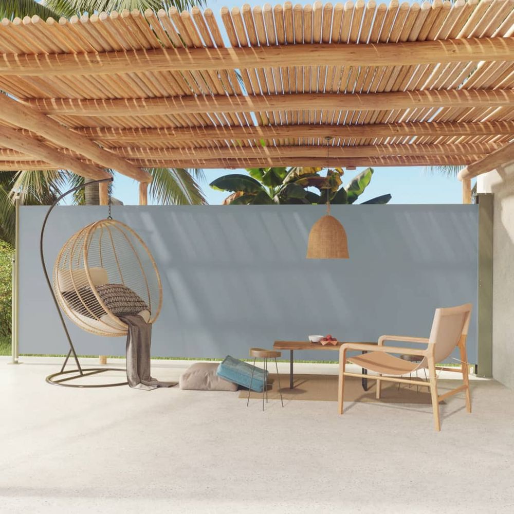 Uttrekkbar sidemarkise 180x600 cm grå X
