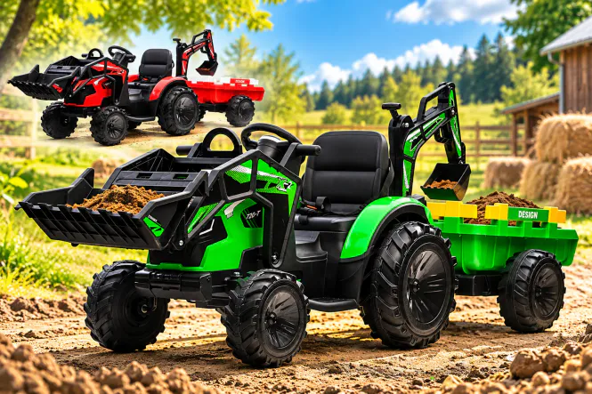 Hovedbilde Elektrisk traktor med tilhenger 3–8 år