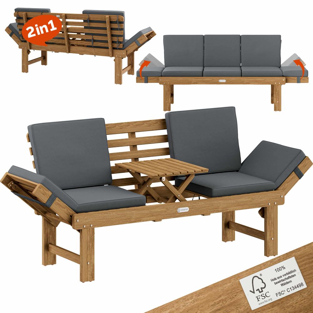 Hagebenk/solseng 200x45x50cm akasietre FSC®-sertifisert