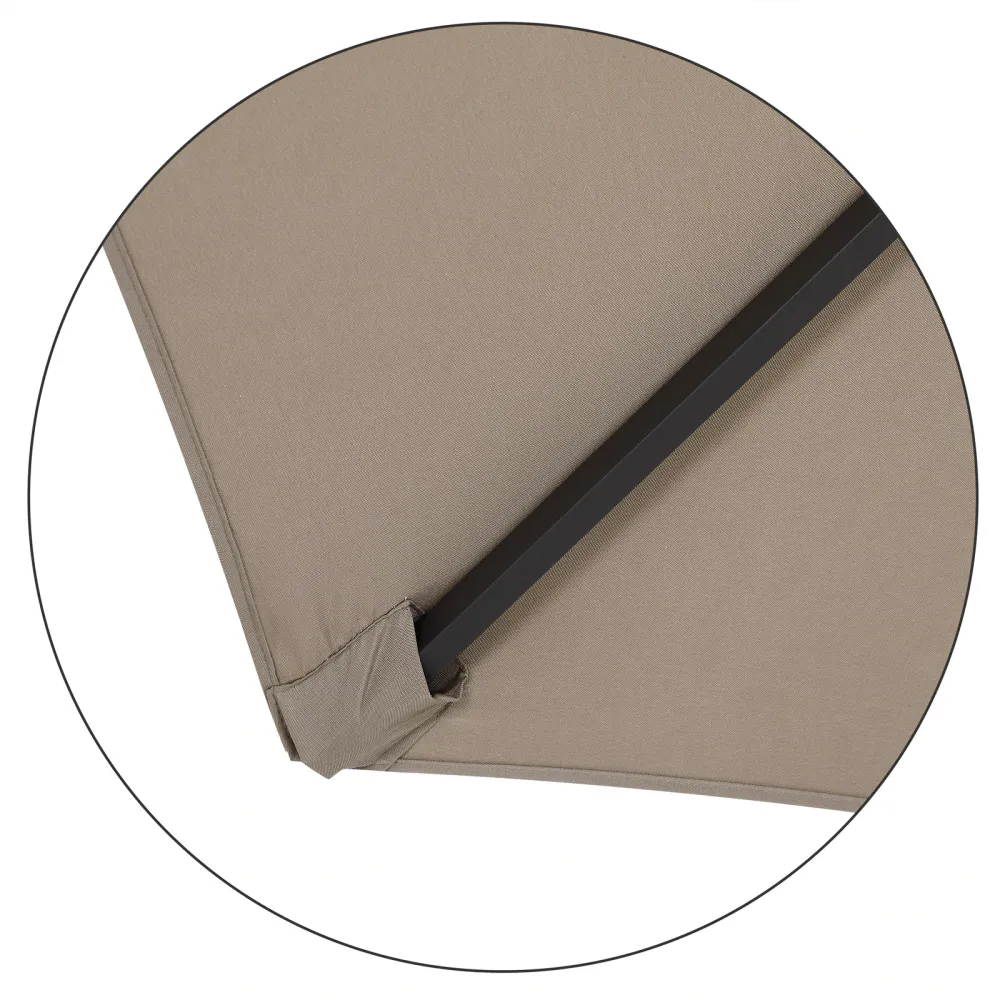Parasoll m/vipp aluminium Ø300cm - taupe