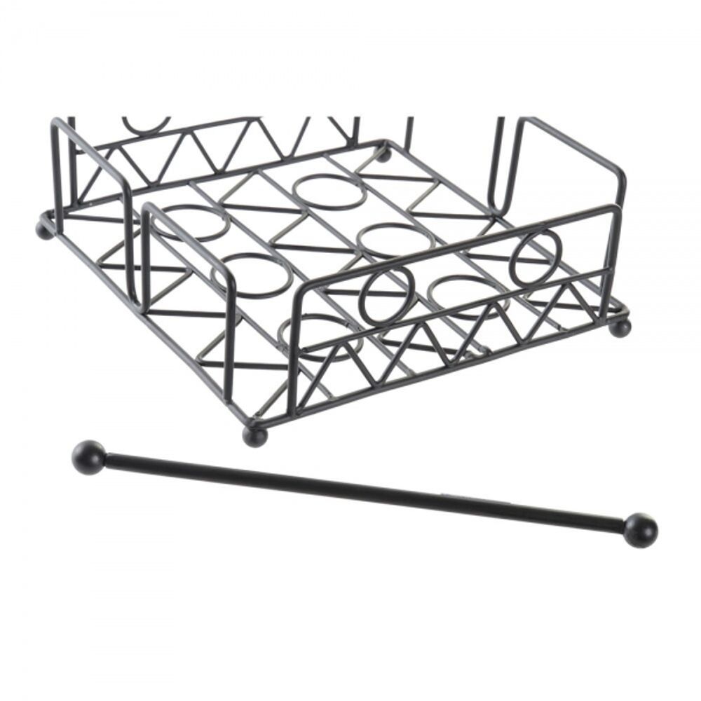 Serviett holder DKD Home Geometric Svart metal