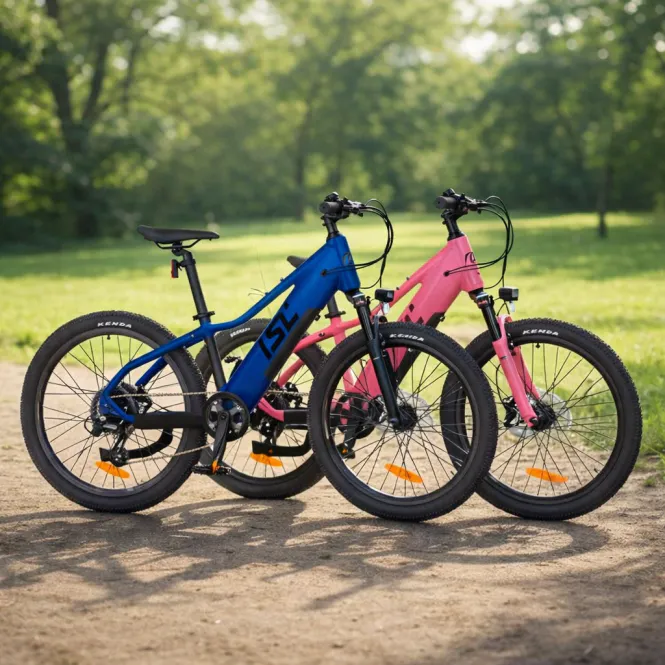 Hovedbilde Elektrisk Terrengsykkel Barn 24” - blå/Rosa - 130-155 ...