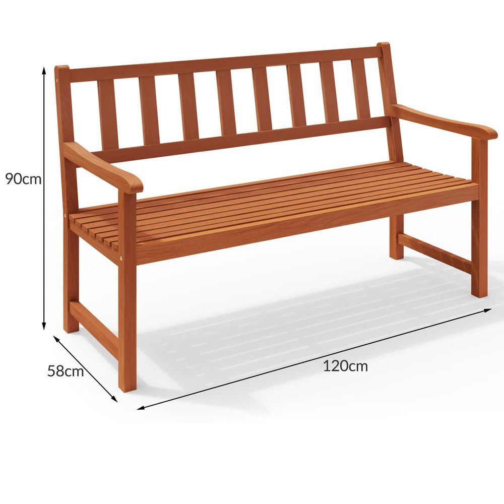 Kensington hagebenk 2-seter 120 cm brun akasietre