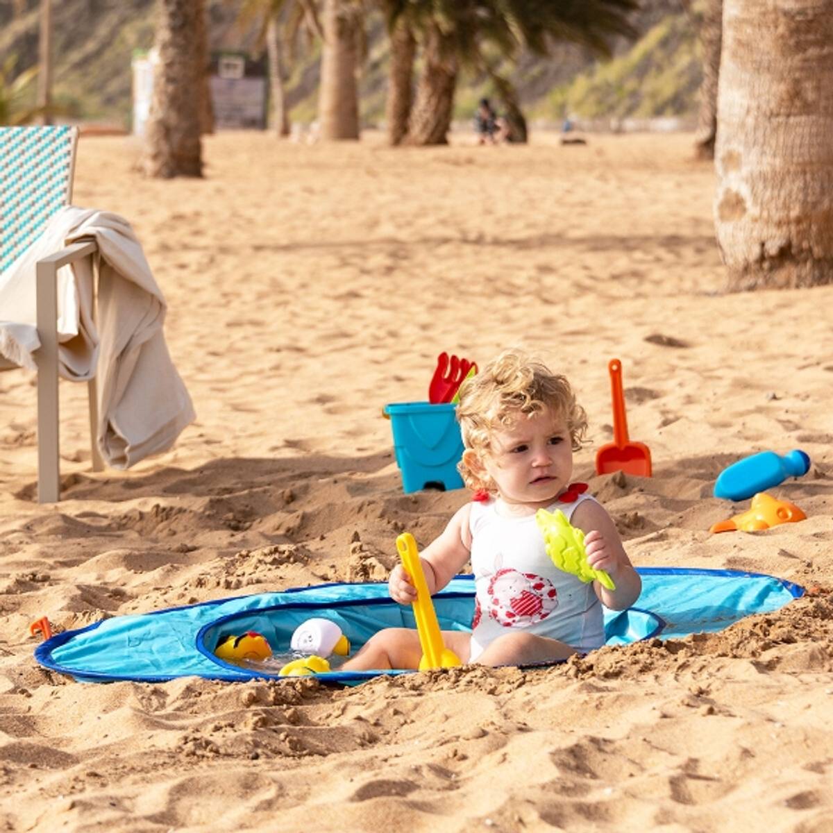 Strandtelt med barnebasseng - pop-up