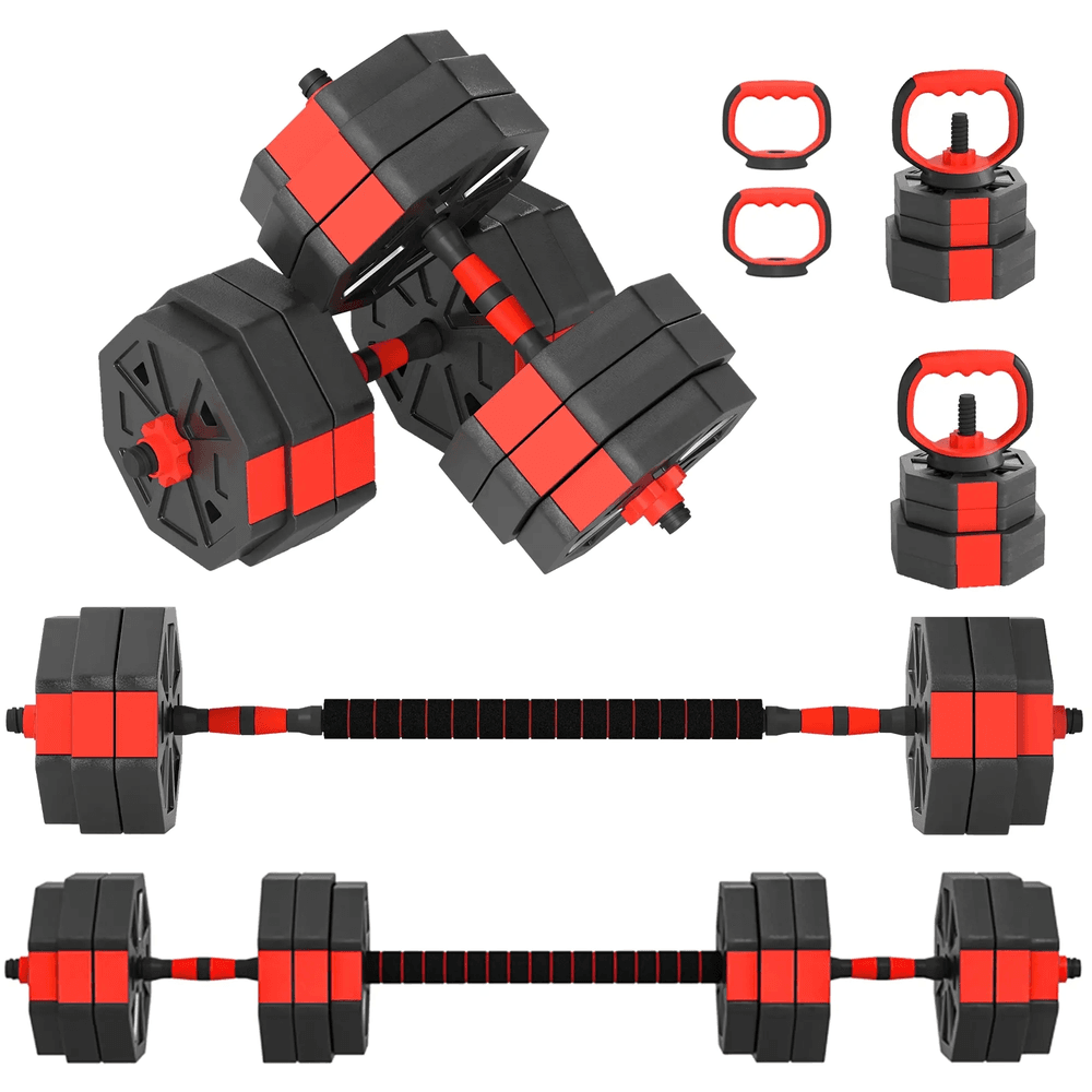 6-i-1 justerbart manualsett 30 kg med manualer og vektstang