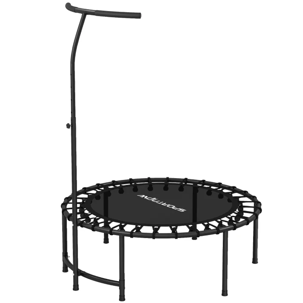 Fitness-trampoline med justerbart håndtak – svart