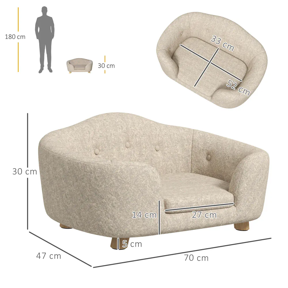 Hundesofa til små hunder i klassisk design – kremhvit