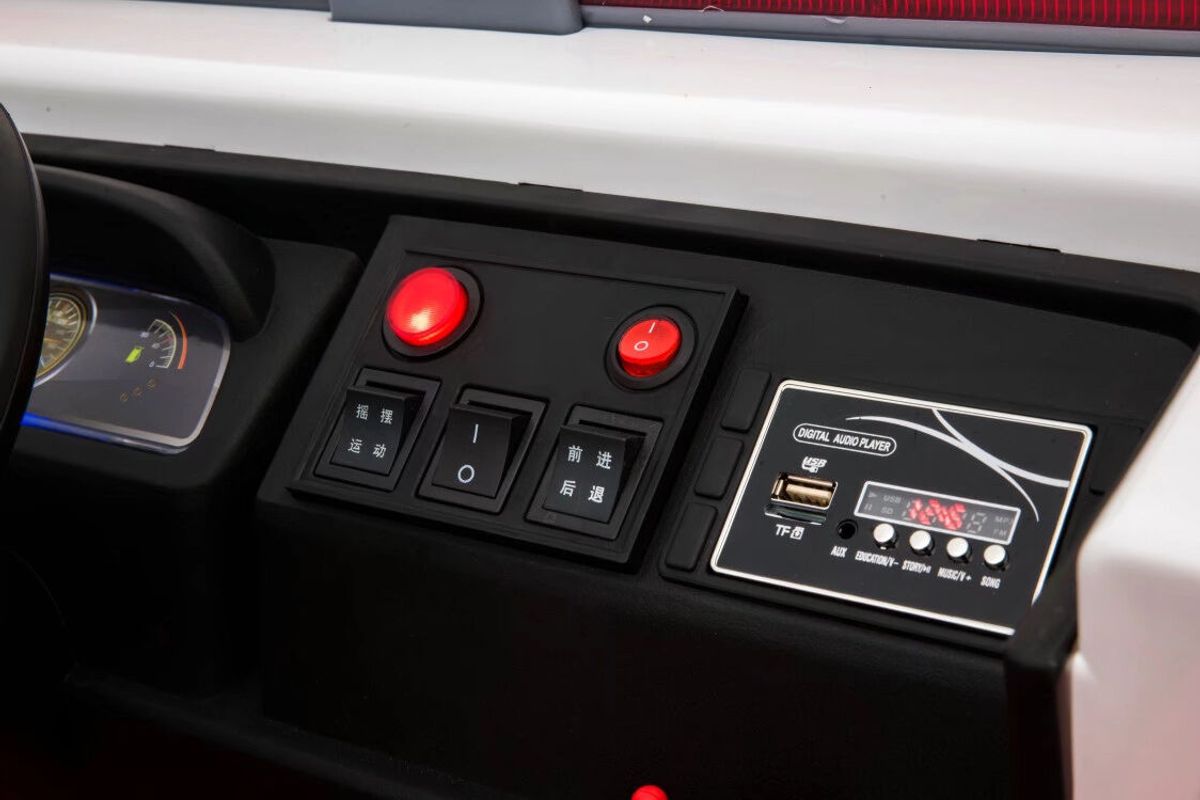 Gigantisk elektrisk brannbil for barn - 12V med gummihjul