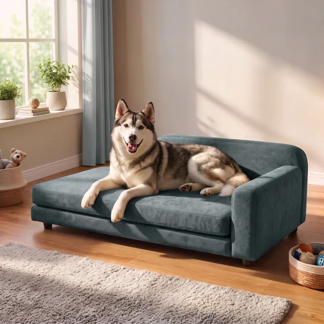 Hovedbilde Hundesofa med myk pute - grå, 101 cm