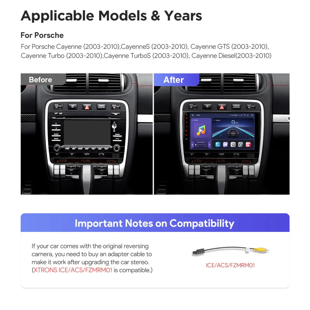 Android 14 bilstereo Porsche Cayenne 2003–2010 9