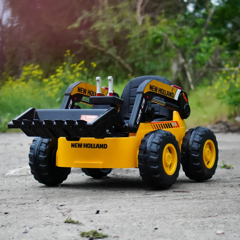NEW Holland 12V 300W Elektrisk Hjullaster for Barn – Gul