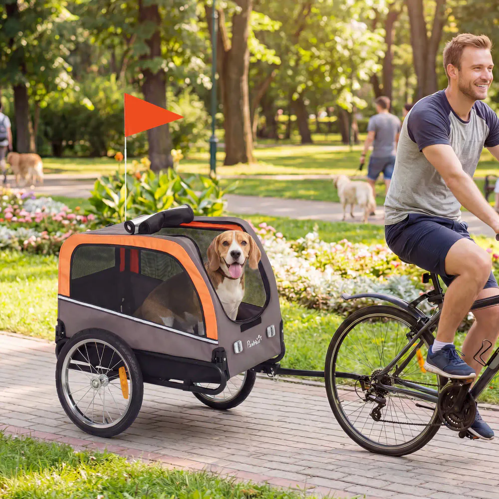 Sykkeltilhenger for hund - Oxford-stoff
