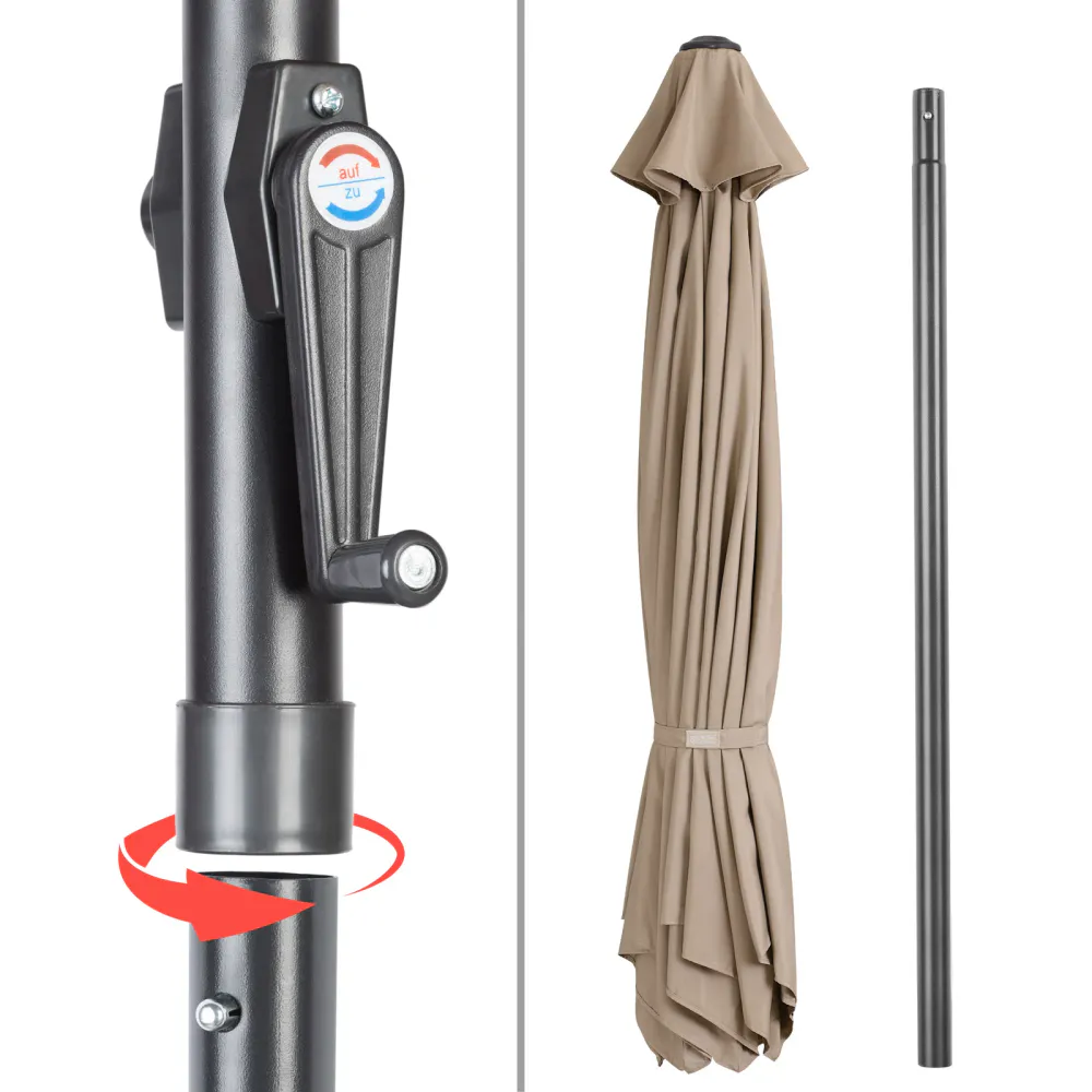 Parasoll m/vipp aluminium Ø300cm - taupe