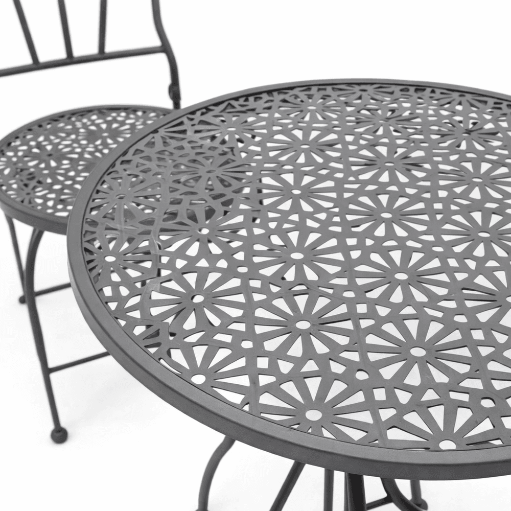 Bistrosett i metall - 2 stoler + bord
