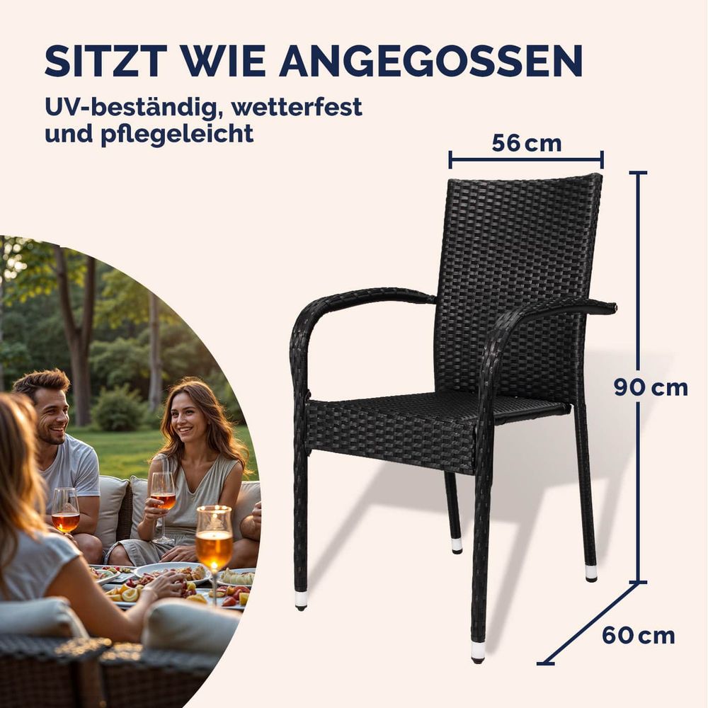 Comfort hagestoler polyrotting - 4 stk