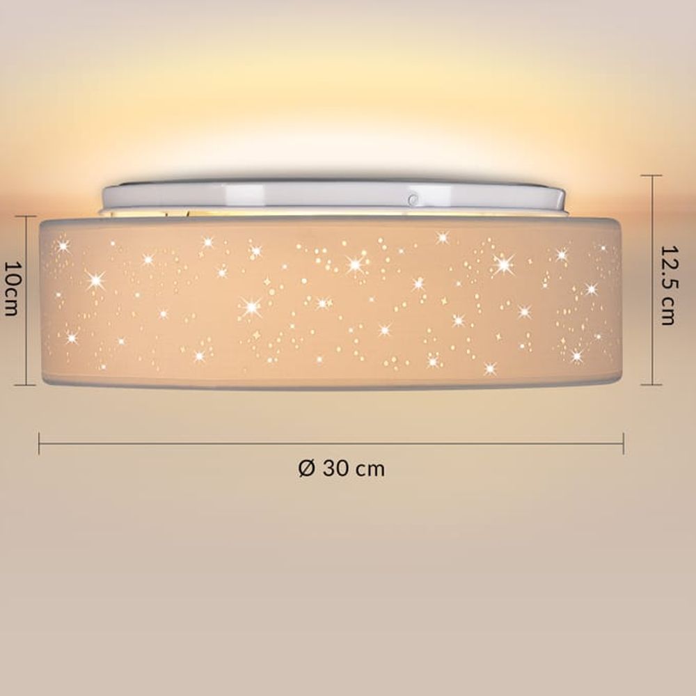 Taklampe Ø30 cm Stjernehimmel - hvit