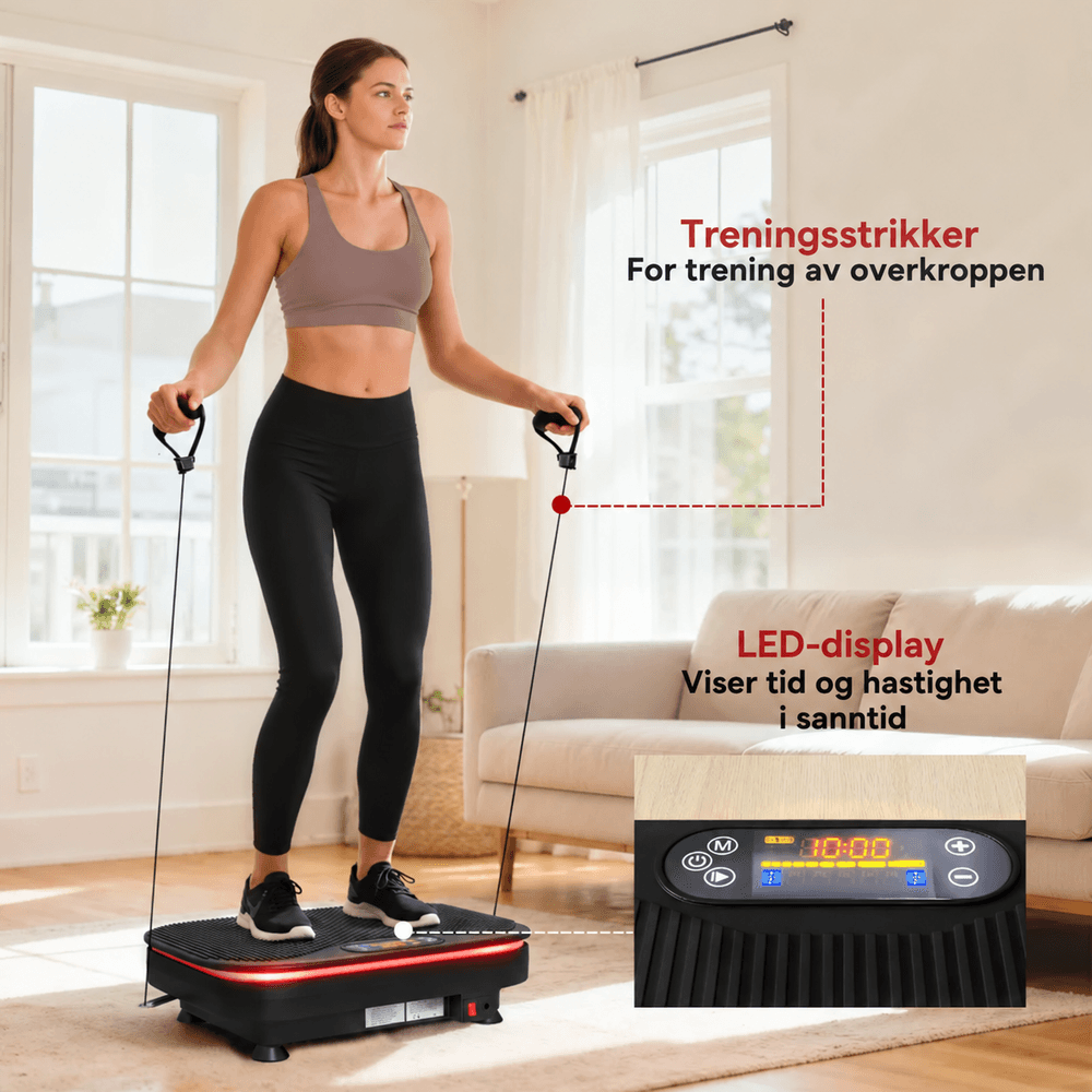 Vibrasjonsplate med Bluetooth og 99 hastighetsnivåer