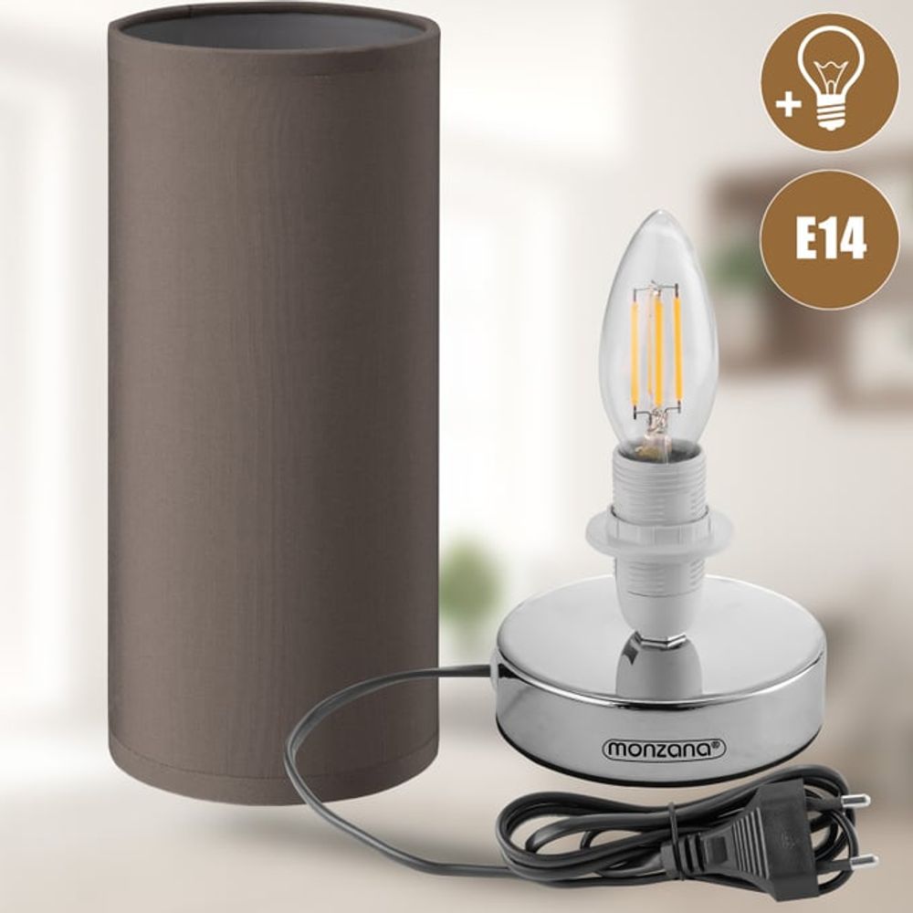 Poppy dimbar bordlampe - 2 stk, taupe