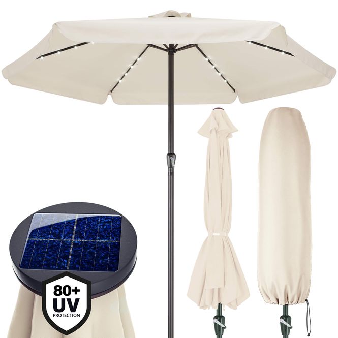 Hovedbilde LED solcelleparasoll Athen Ø330 cm - fargevalg
