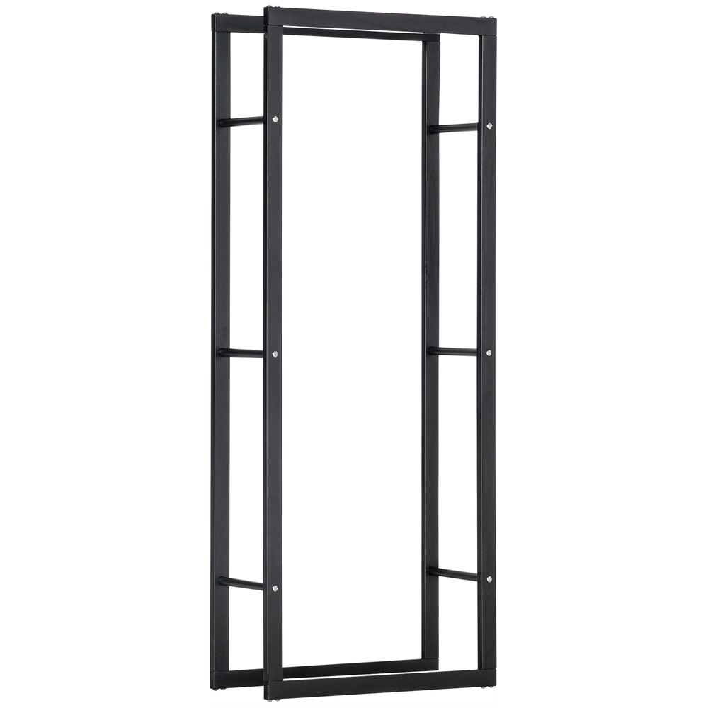 Høyt vedstativ i stål - svart, 150 cm