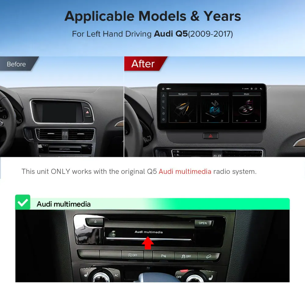 Android DAB+ bilstereo for Audi Q5 Multimedia | 12.3