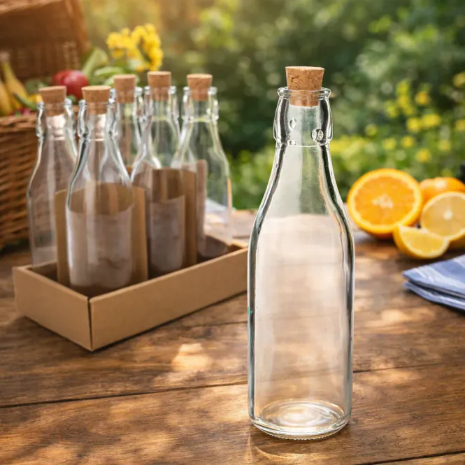 Hovedbilde Glassflaske med kork 225 ml 6 stk