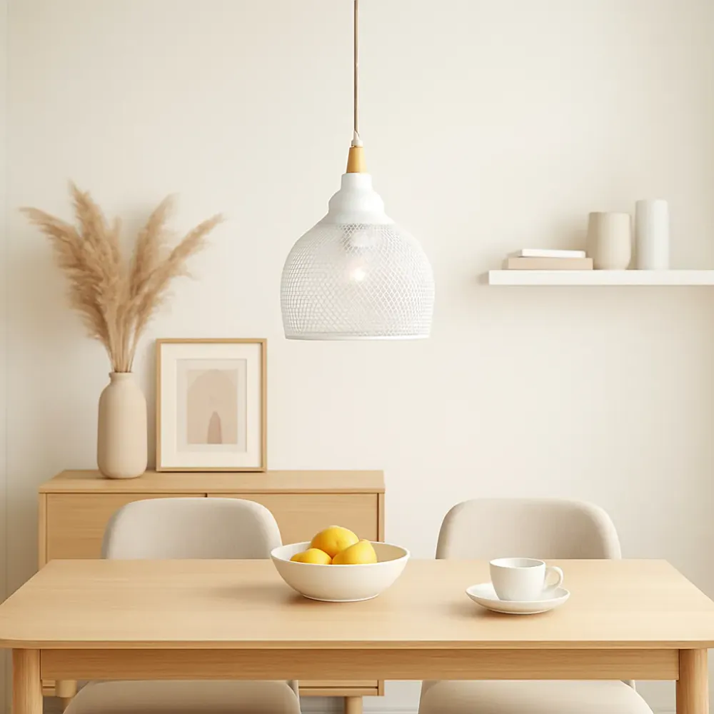 Taklampe metallhvit