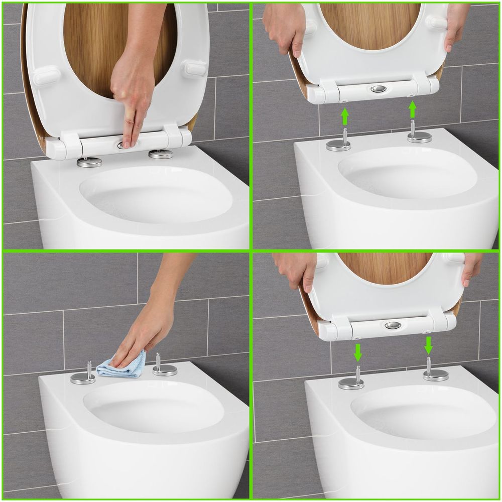 Toalettsete i bambus med soft close - CASARIA®
