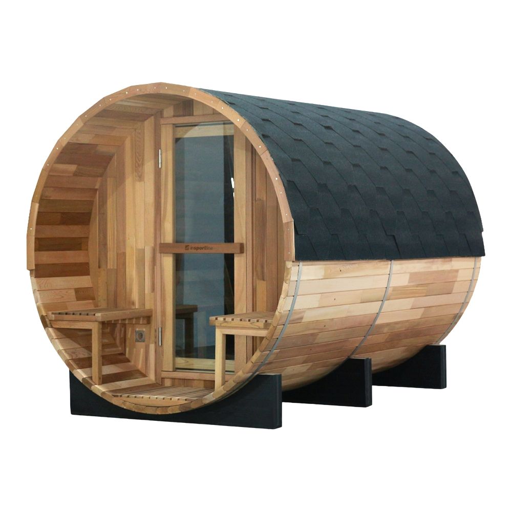 Utendørs Badstue Barrel Sauna inSPORTline Viduor 600