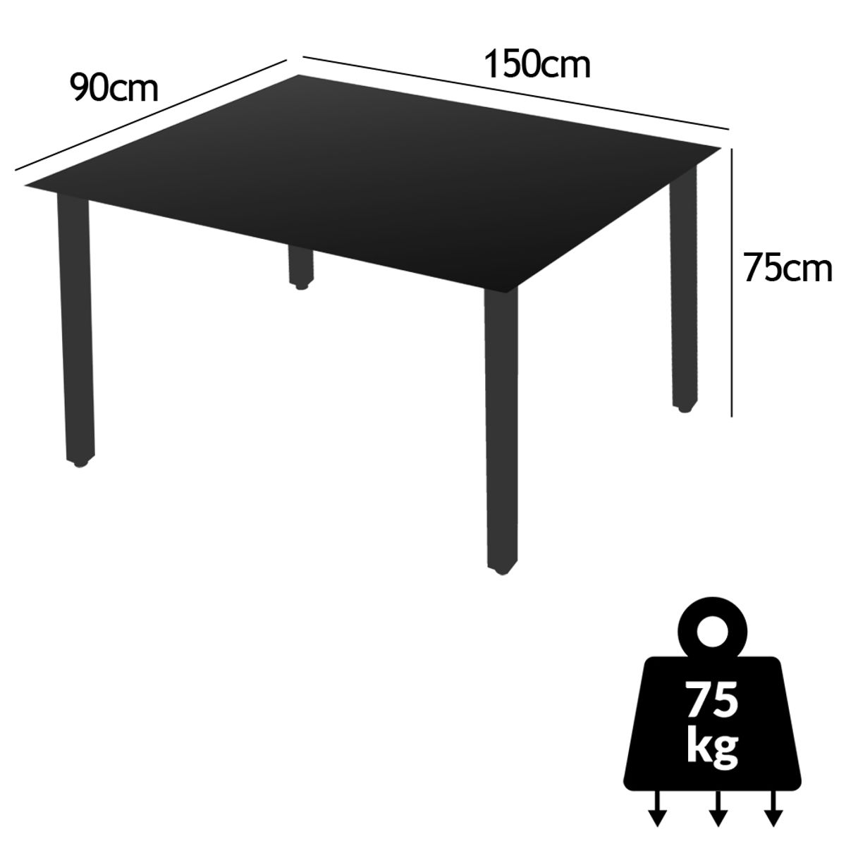 Hagemøbelsett aluminium 7 deler - justerbare stoler