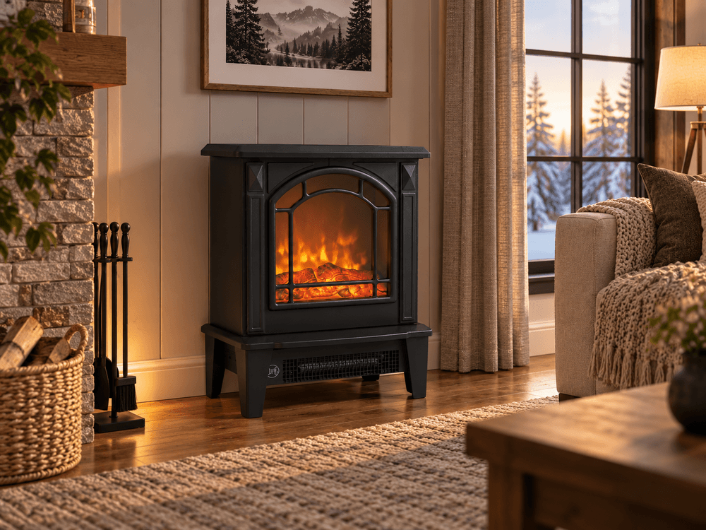 Frittstående elektrisk peis med flammeeffekt – 1800 W