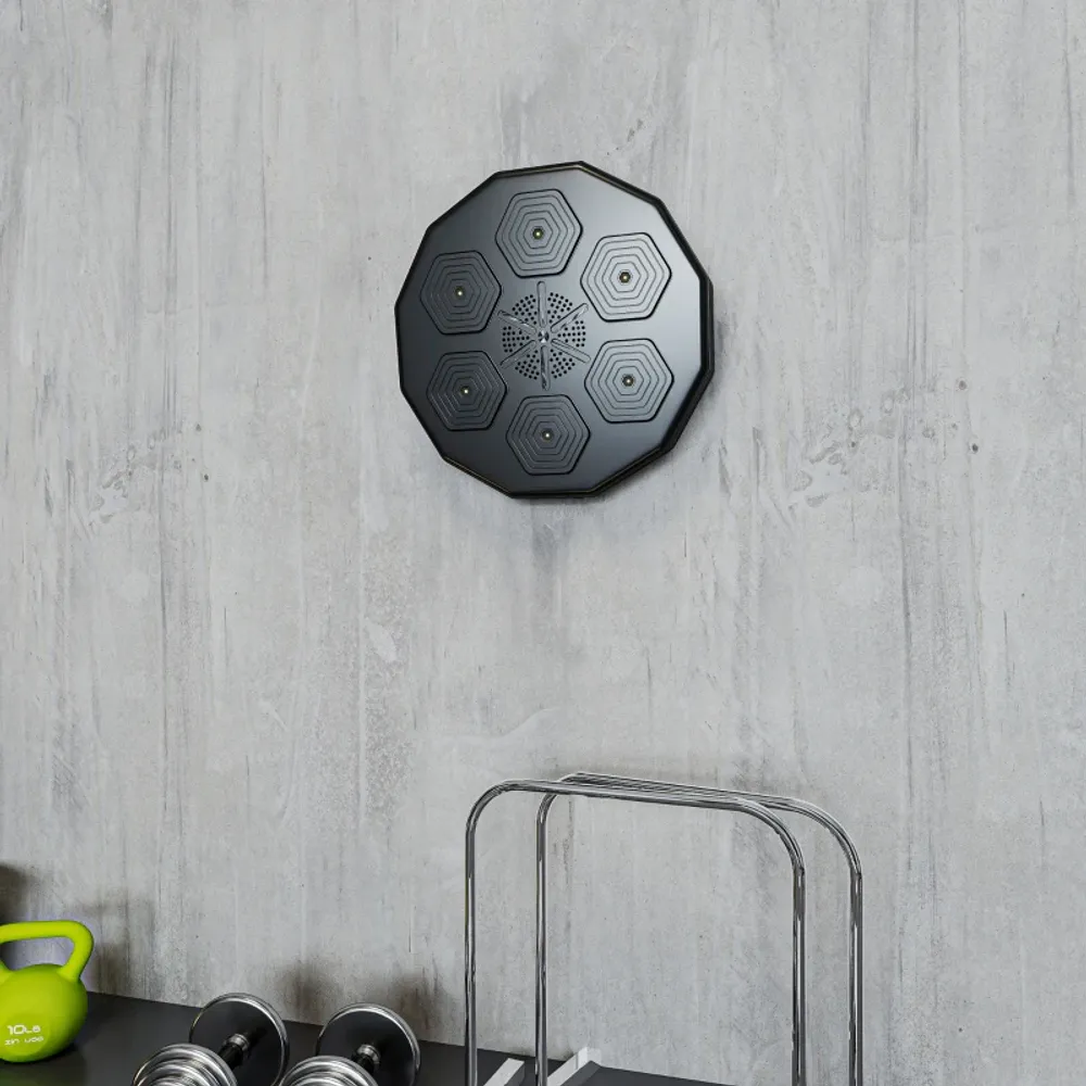 Boksetrener med bluetooth, musikk og lys – svart