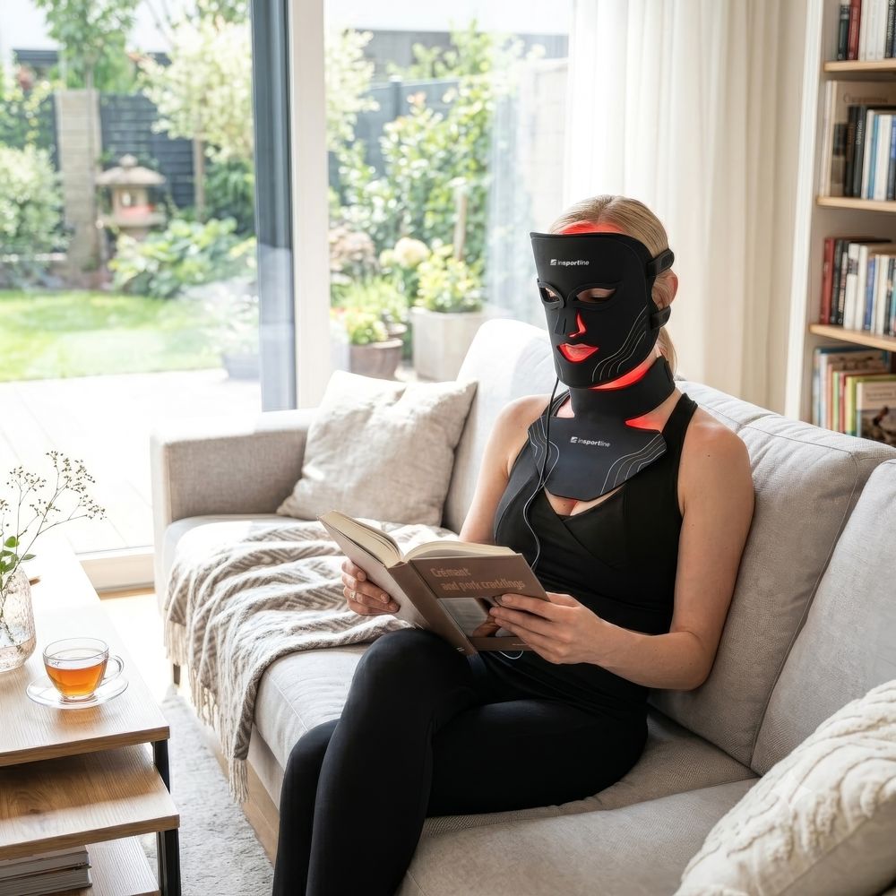 LED Lysterapimaske med Hals- og Dekolletémaske inSPORTline Radora