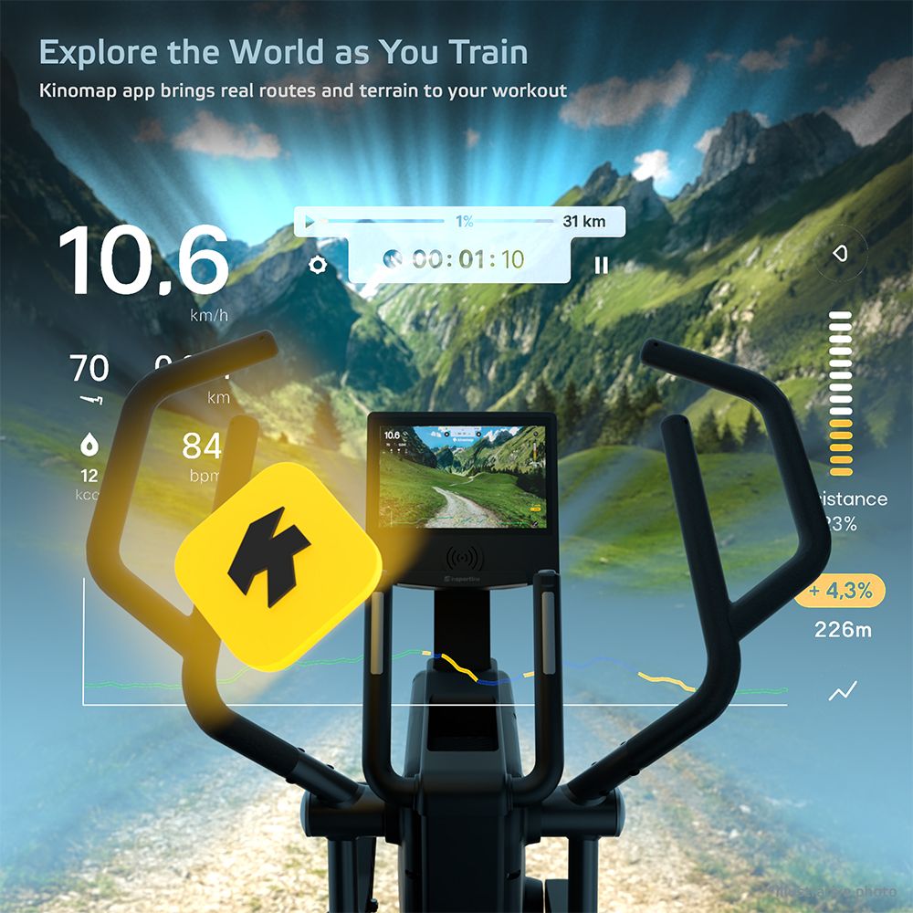 inSPORTline ZenStride 1200 ellipsemaskin - interaktiv skjerm