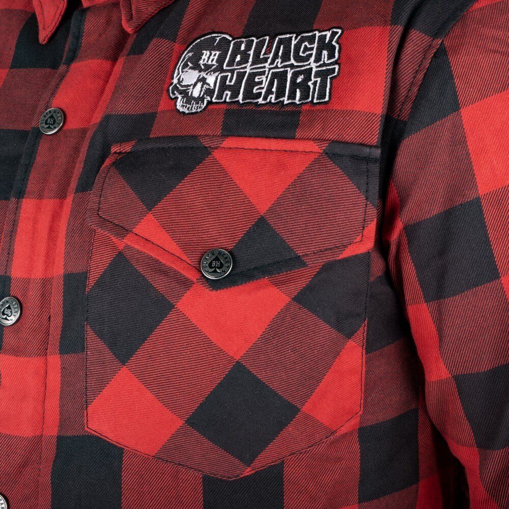 MC-skjorte W-TEC Black Heart Rattlesneak Rød/Svart Rutete