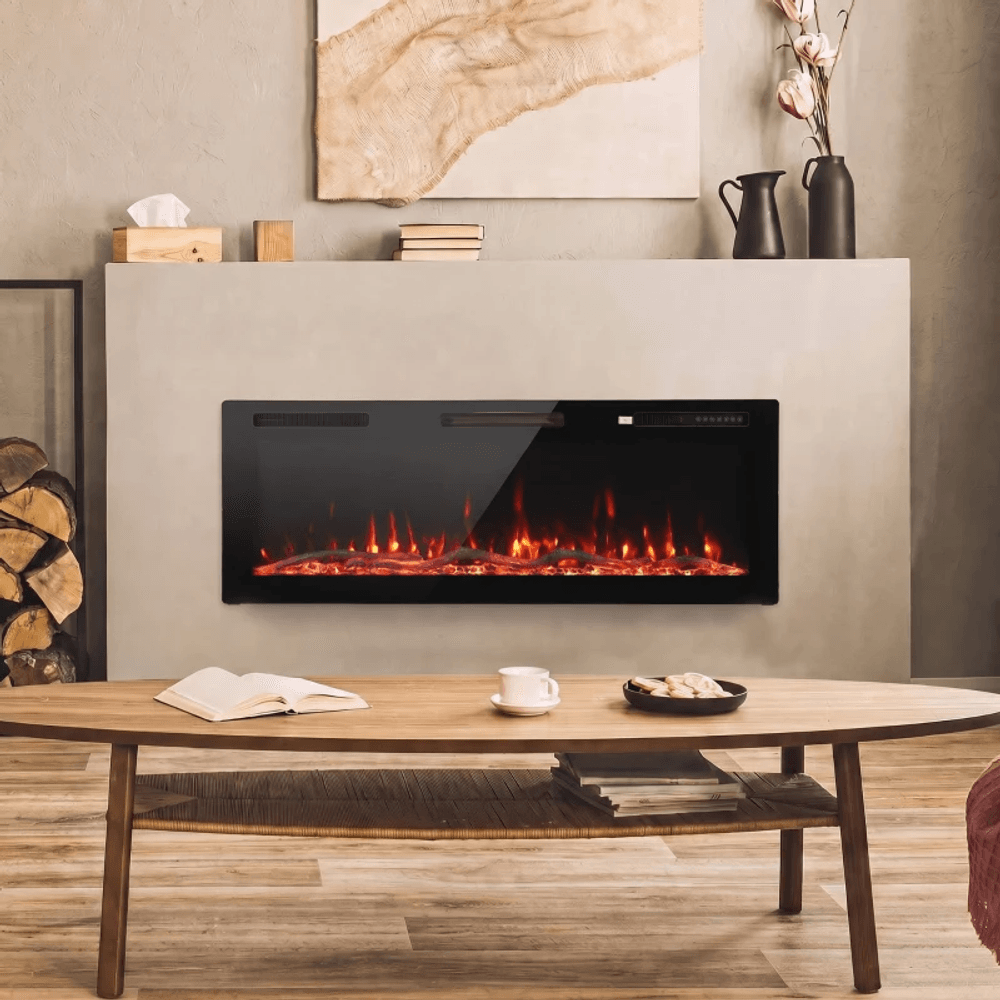 Ultratynn elektrisk peis for innfelt og veggmontert installasjon 900w og 1800W 127cm
