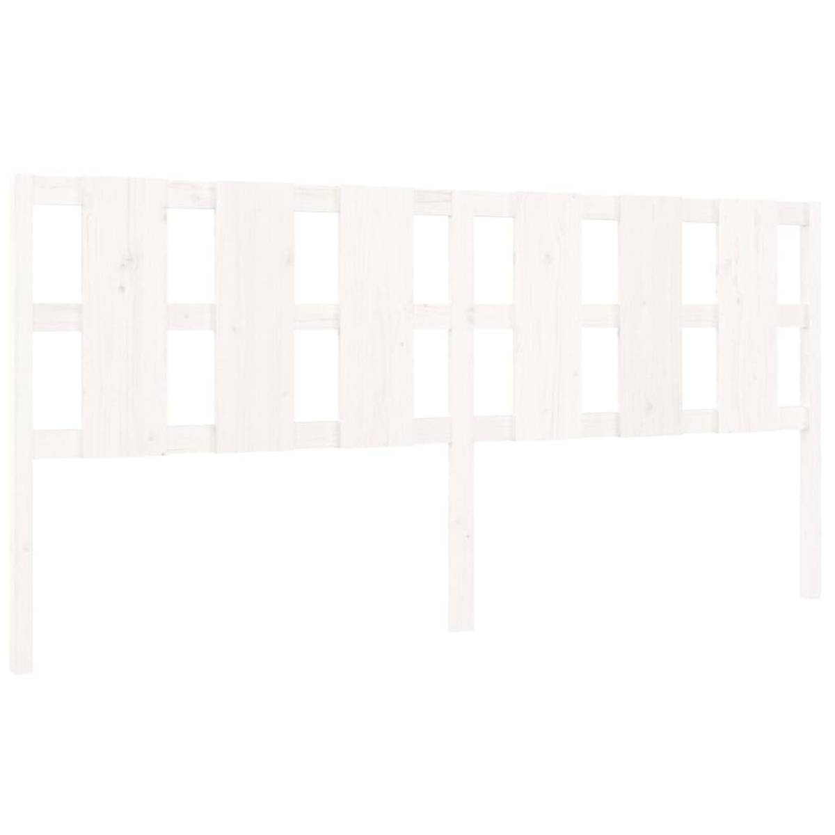 Sengegavl hvit 205,5x4x100 cm heltre furu