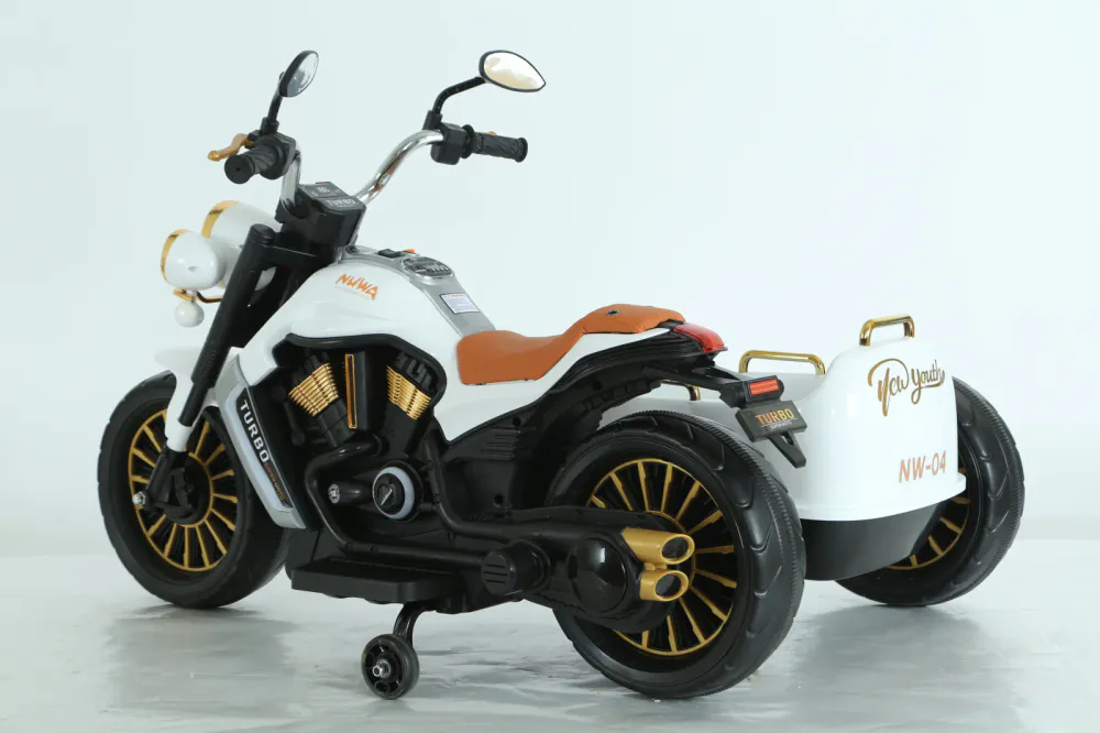 BJDL1588 Elektrisk motorsykkel med sidevogn for barn – 12V, 55W