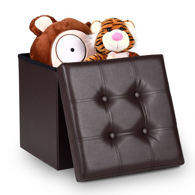 Hovedbilde Puff/krakk med oppbevaringsplass 38x38x38 cm - brun
