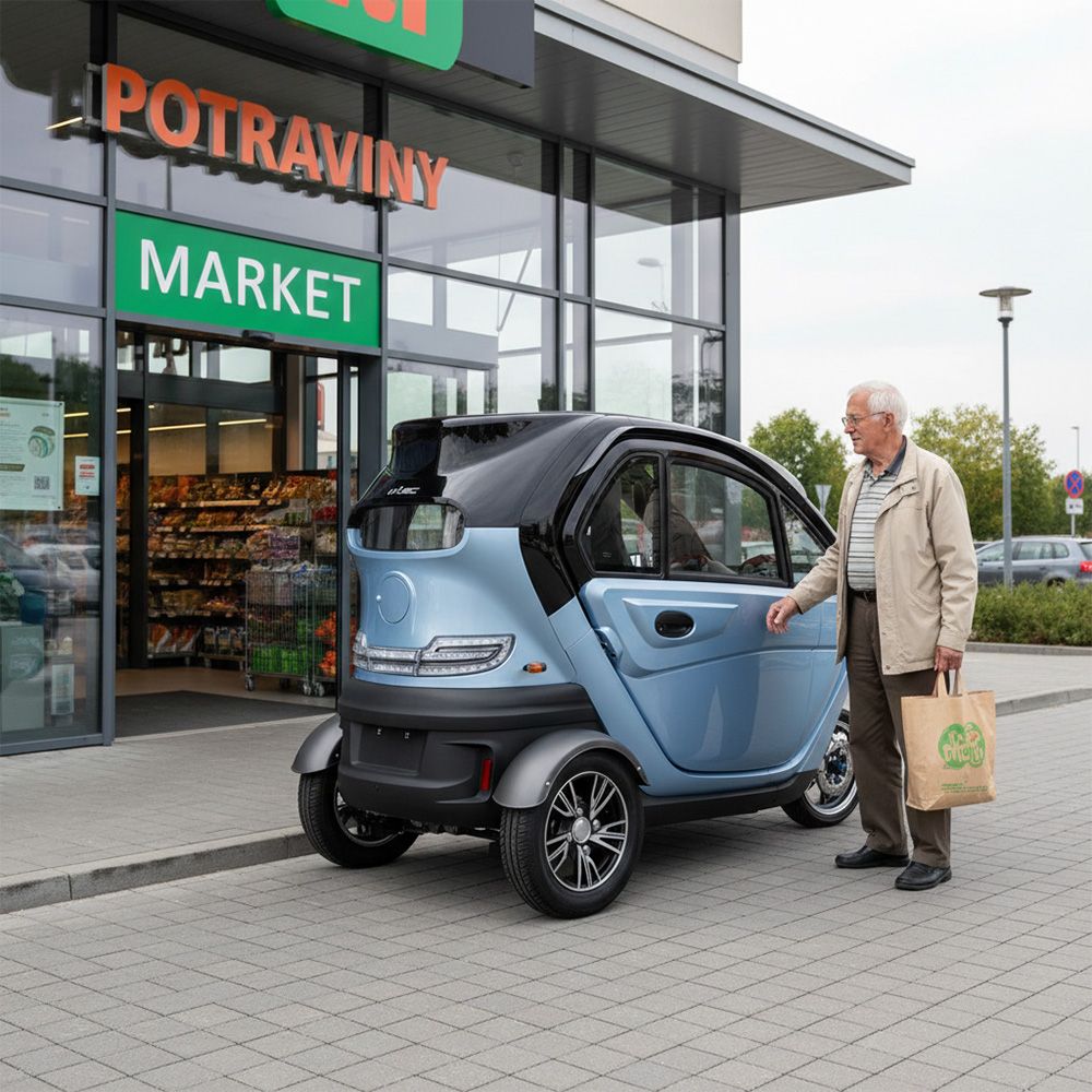 Elektrisk Tre-hjuling 2 seter lukket modell Tukago - fargevalg