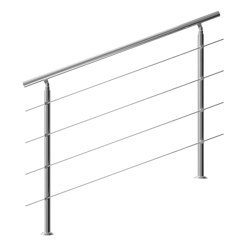 Trapperekkverk i edelstål 150cm 4 stag