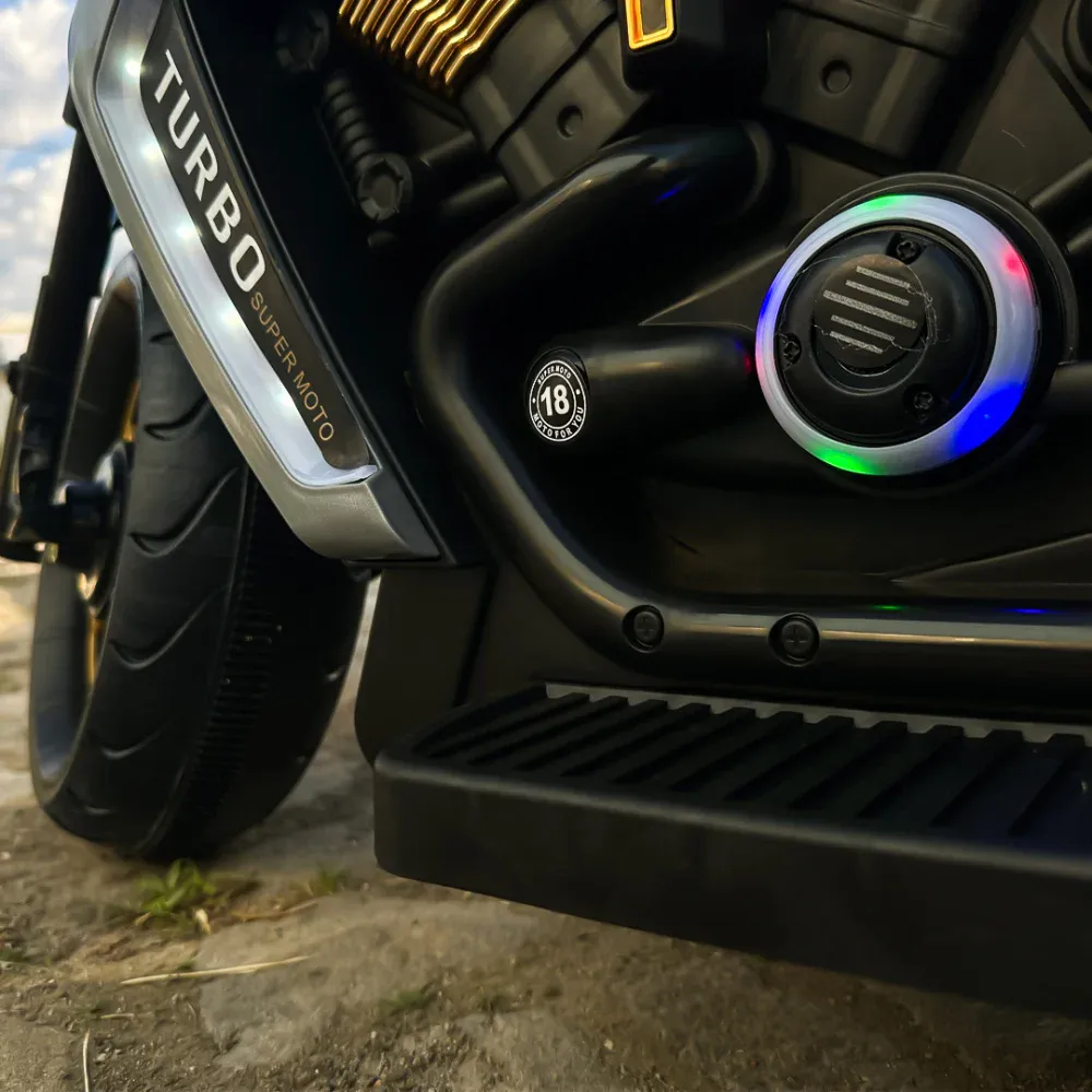 SuperMoto elektrisk motorsykkel for barn – 70W, 12V, Bluetooth