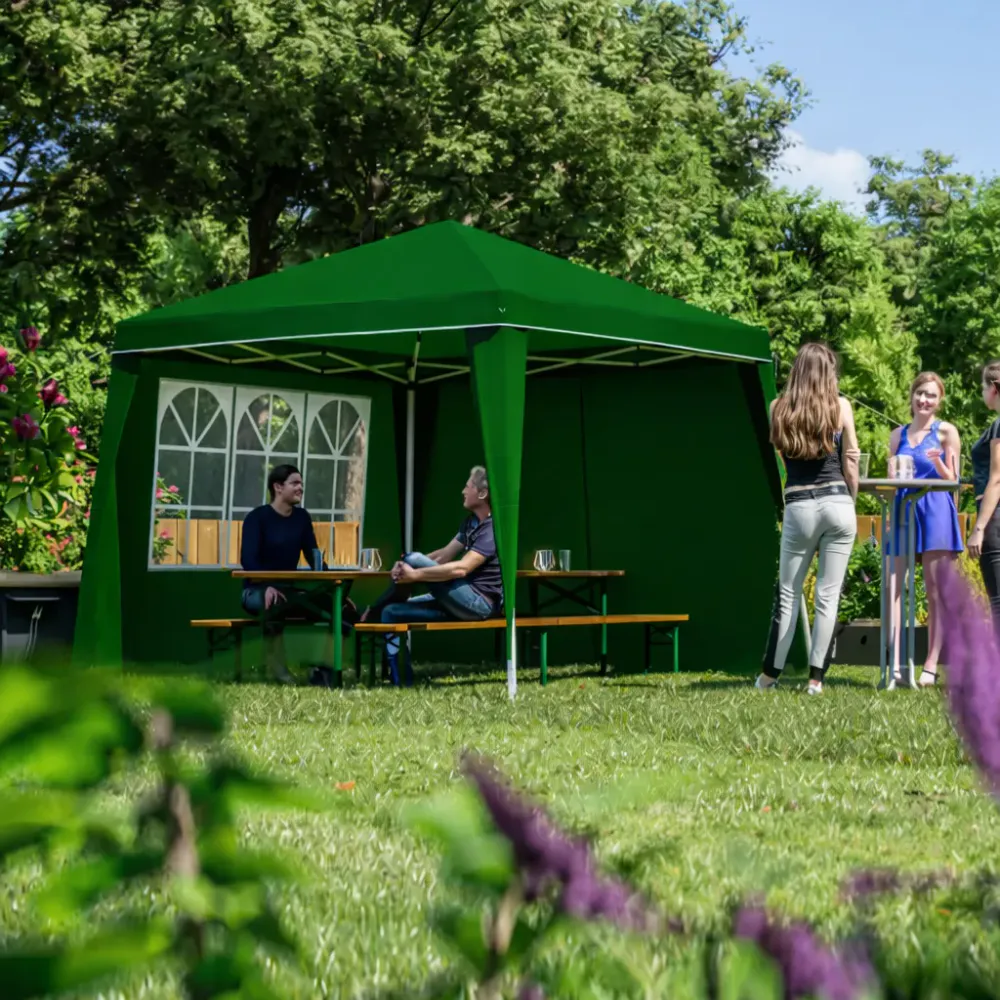 Partytelt Capri Pop-Up 3x3 m med 2 vegger - Grønn