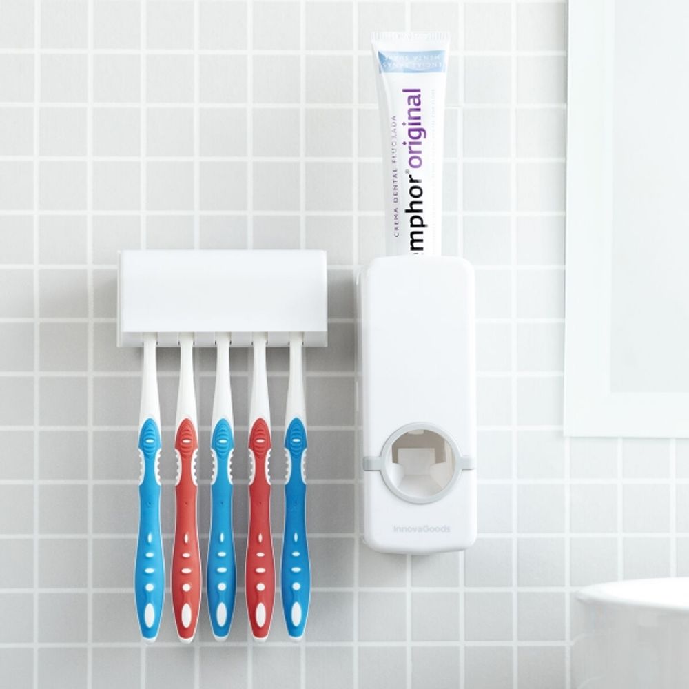 Tannkremdispenser med tannbørsteholder